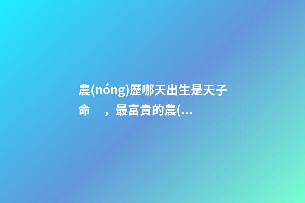 農(nóng)歷哪天出生是天子命，最富貴的農(nóng)歷出生日子